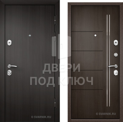 Металлическая входная дверь венге под ключ для дома ДПК-4845